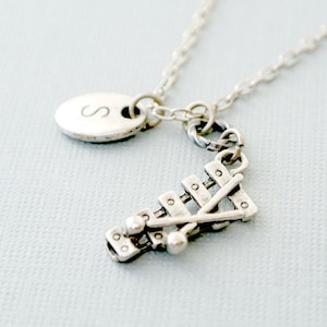 Xylophone Necklace,Personalized Initial Necklace,Instrument Necklace, Music Initial Necklace, Music Instrument Necklace