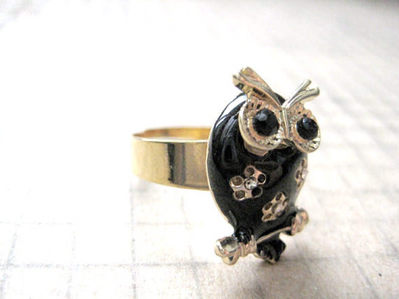 Black Owl Ring image 3