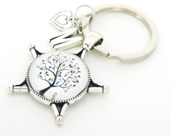 Tree keyring, Personalized keychain for girlfriend, Tree of life gift, Handmade friend keychain