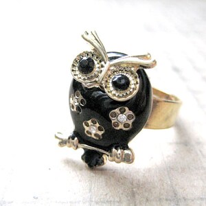 Black Owl Ring image 2