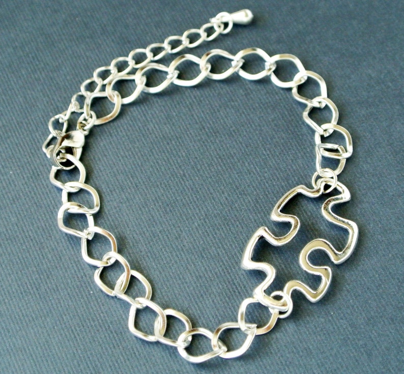 Puzzle Bracelet Puzzle Pieceautism Awarenessautism Bracelet Etsy