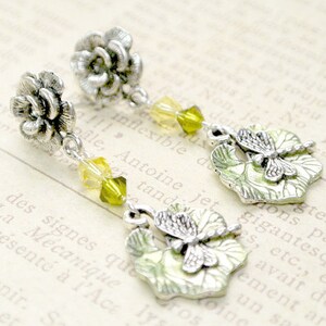 Dragonfly  Dangle Earring, Dragonfly Rose Earrings, Dangle Earring