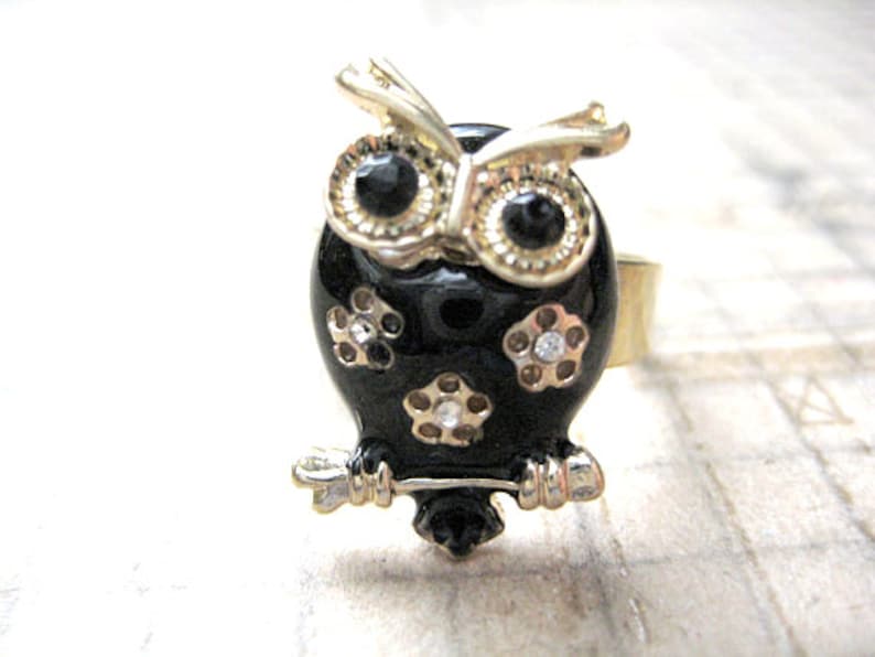 Black Owl Ring image 1