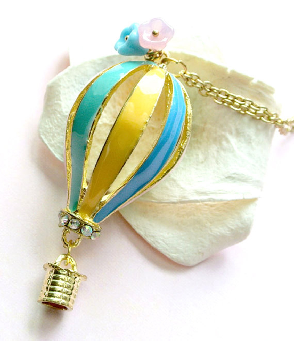 Hot Air Balloon Necklace Colorful Hot Air Balloon Necklace Etsy