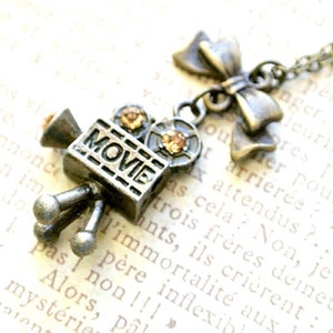 Movie Camera Necklace Gift For Her-Video Camera Necklace-Film student gift-Movie lover gift-Photographer gift-Film necklace-Birthday gift