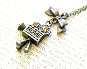 Movie Camera Necklace Gift For Her-Video Camera Necklace-Film student gift-Movie lover gift-Photographer gift-Film necklace-Birthday gift