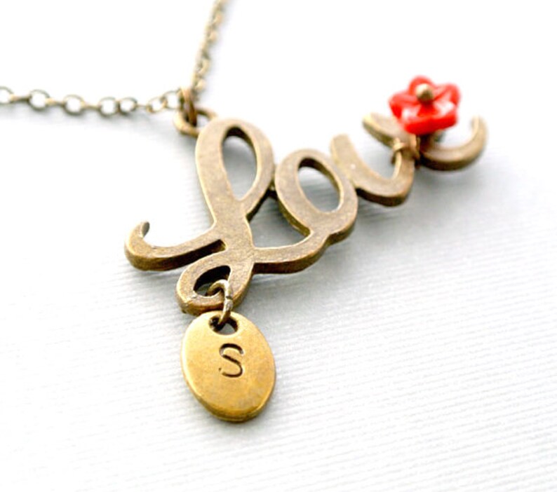 Love Necklace, Valentines Day Necklace,Valentine Jewelry,Personalized Initial Love Necklace, Initial Necklace image 3