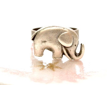 Silver elephant necklace gift for her,Best friend ring