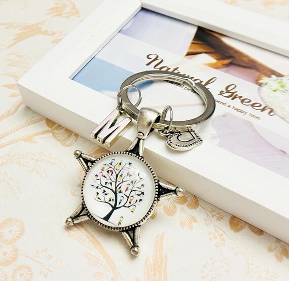 Tree keyring, Personalized keychain for girlfriend, Tree of life gift,  Handmade friend keychain