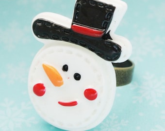 Snowman Ring , Christmas Ring