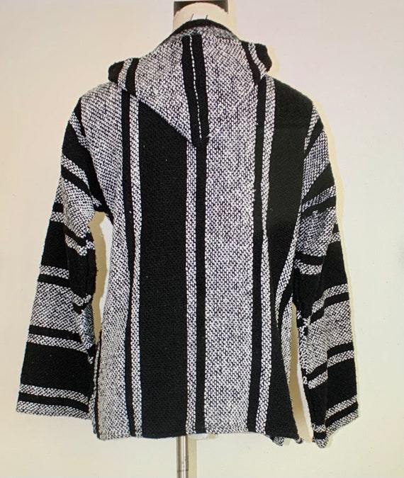 Vintage Woven BAJA HOODIE Native Ethnic Mexican H… - image 6