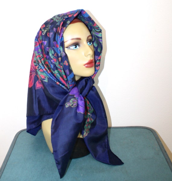 Silk Floral Hand Made Scarf . Made in Thailand . … - image 1