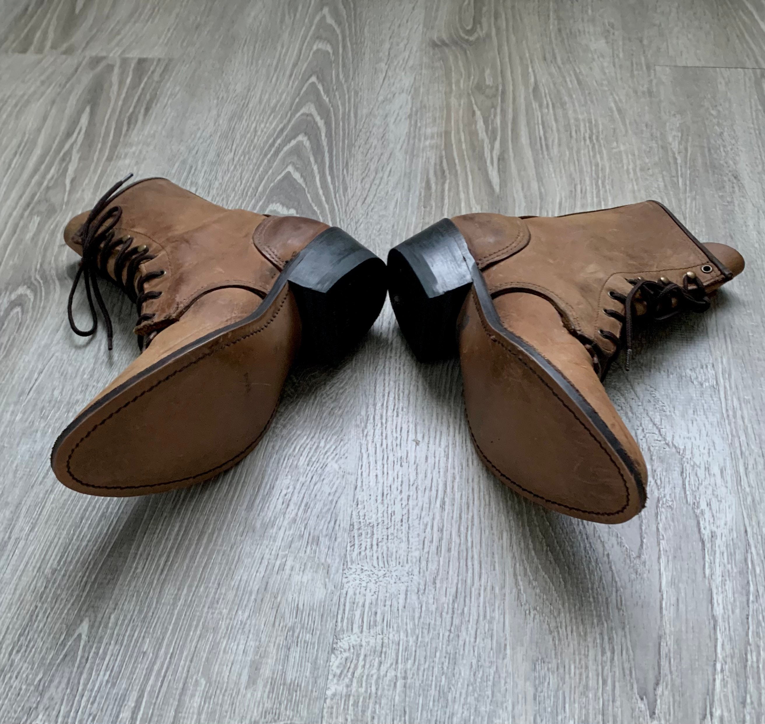 ABILENE Brown Leather PACKER Boots . Vintage Cowgirl Country 