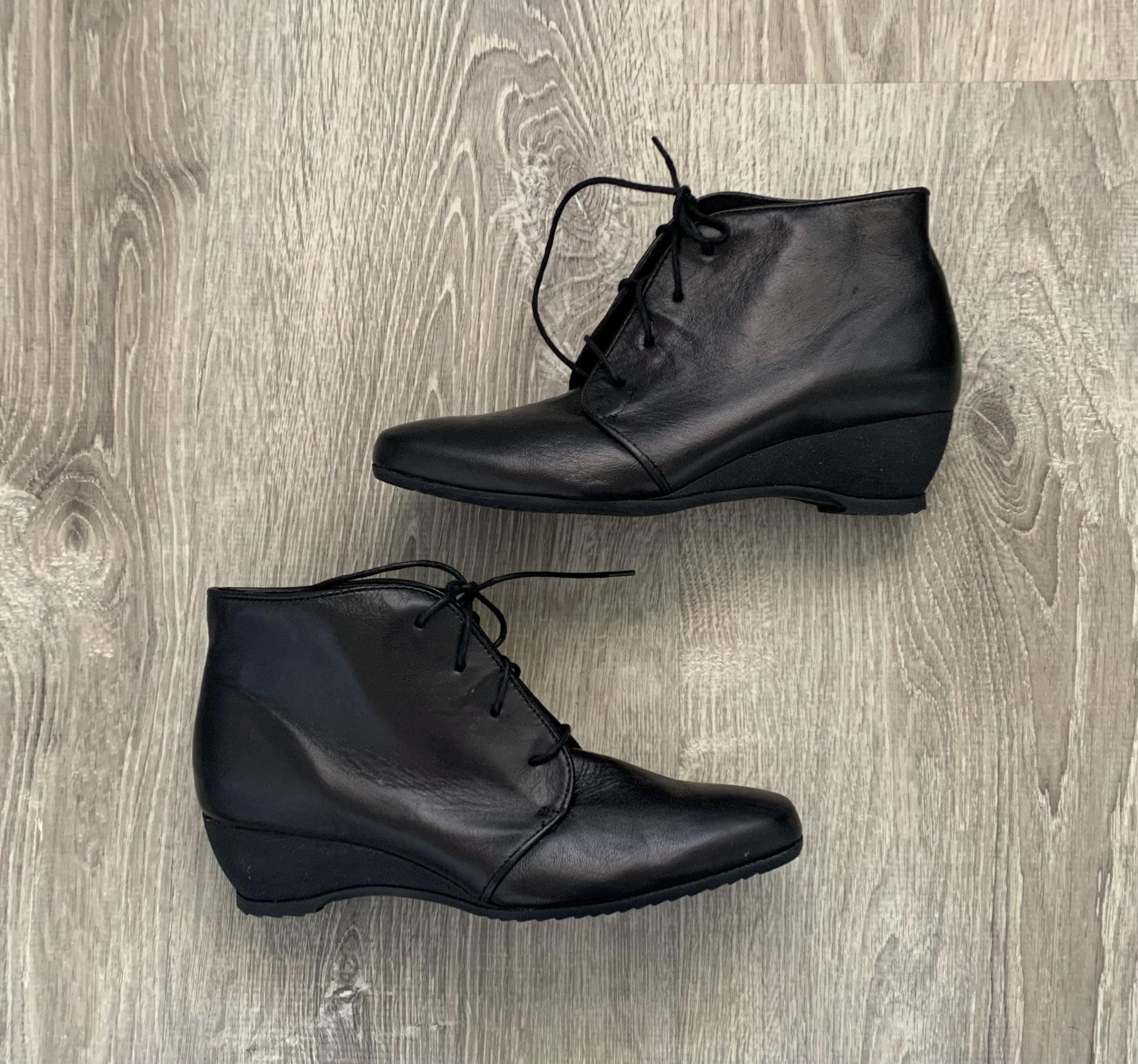 Footwear Dr Scholls Black Wedge Booties Wedge Booties Dr Scholls