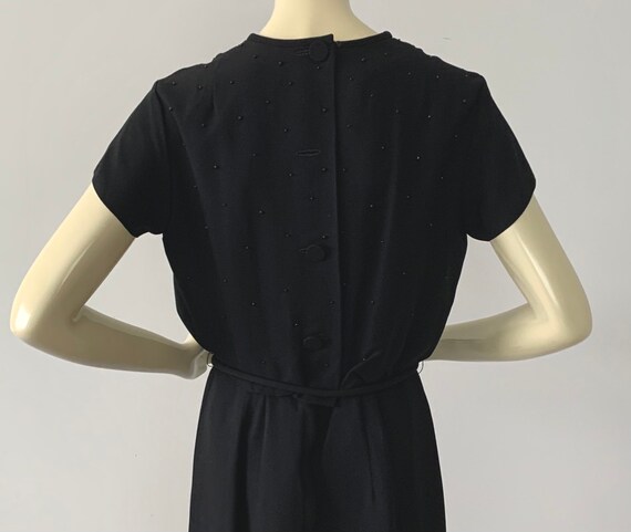 1950s Black Formal Beaded Dress . Vintage 50s R &… - image 10