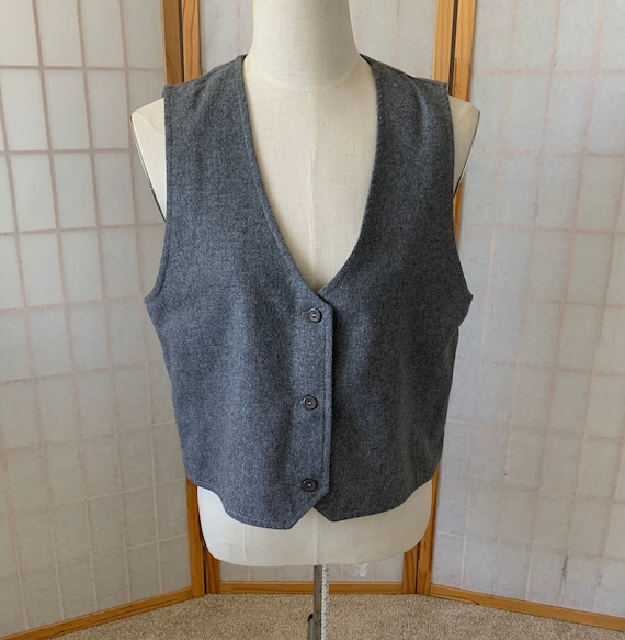 1970s Gray Wool Blend Vest . Vintage 70s 80s donn… - image 1
