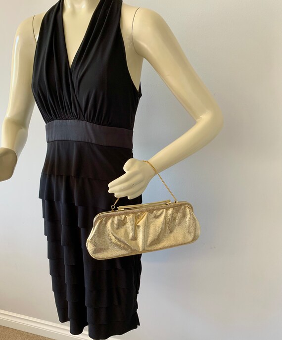 1960s Metallic Gold Party Purse . Vintage Retro 6… - image 8