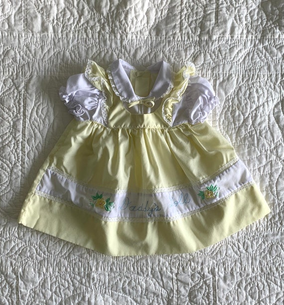 1980s Baby Girls Baby Doll Dress . Vintage 70s 80… - image 8