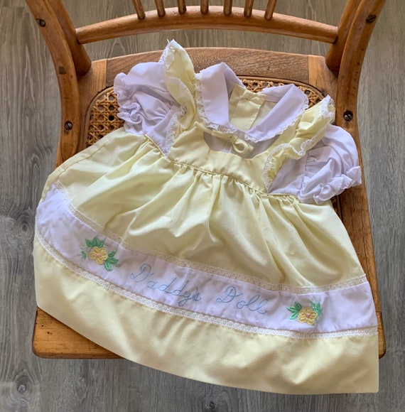 1980s Baby Girls Baby Doll Dress . Vintage 70s 80… - image 2