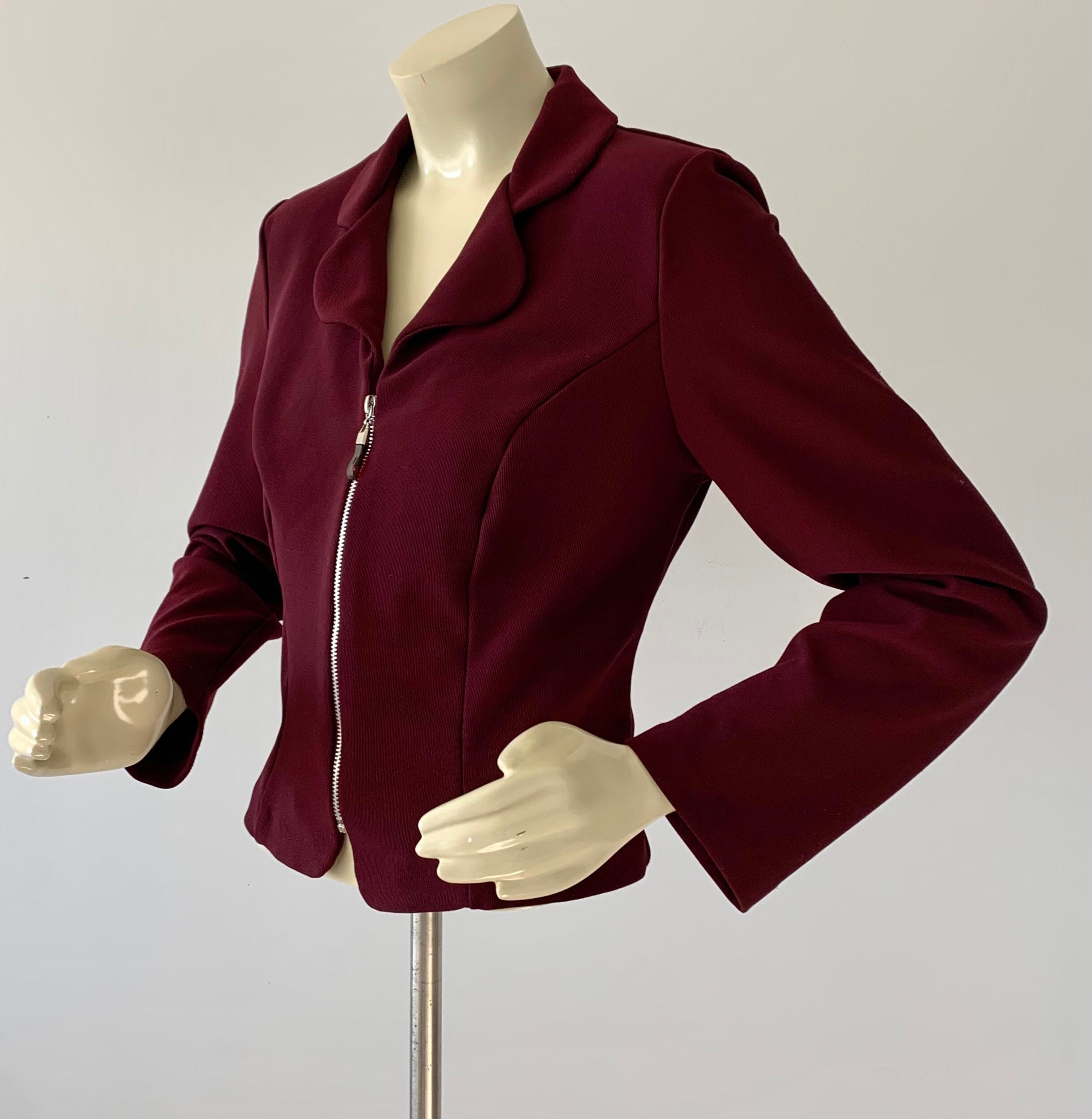 Vintage Burgundy Red Blazer . Y2K 