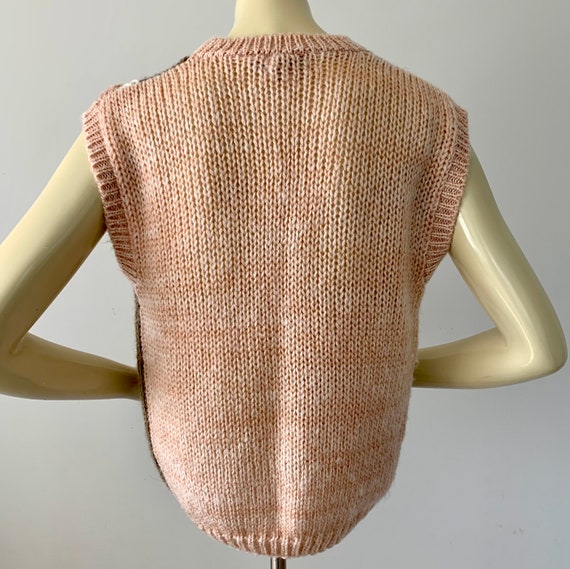 1980s Hand Knit Sweater Vest . Vintage 80s Acryli… - image 9