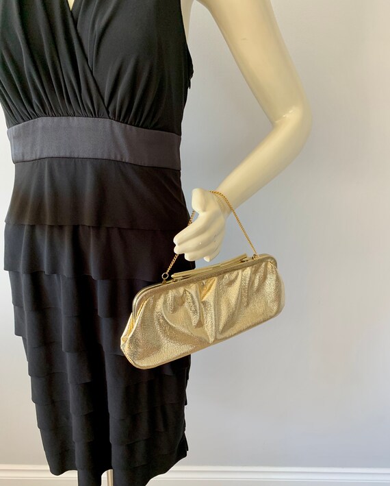 1960s Metallic Gold Party Purse . Vintage Retro 6… - image 5