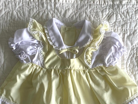 1980s Baby Girls Baby Doll Dress . Vintage 70s 80… - image 9