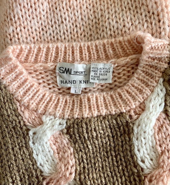 1980s Hand Knit Sweater Vest . Vintage 80s Acryli… - image 2