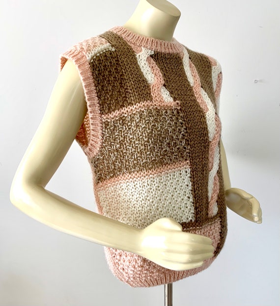 1980s Hand Knit Sweater Vest . Vintage 80s Acryli… - image 7