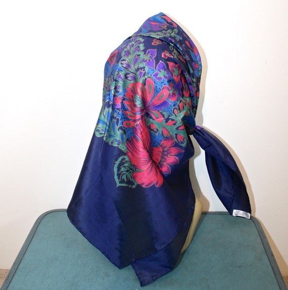 Silk Floral Hand Made Scarf . Made in Thailand . … - image 8