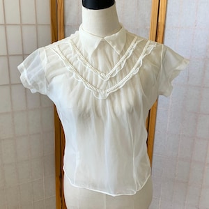 50s Ruffle Blouse - Etsy