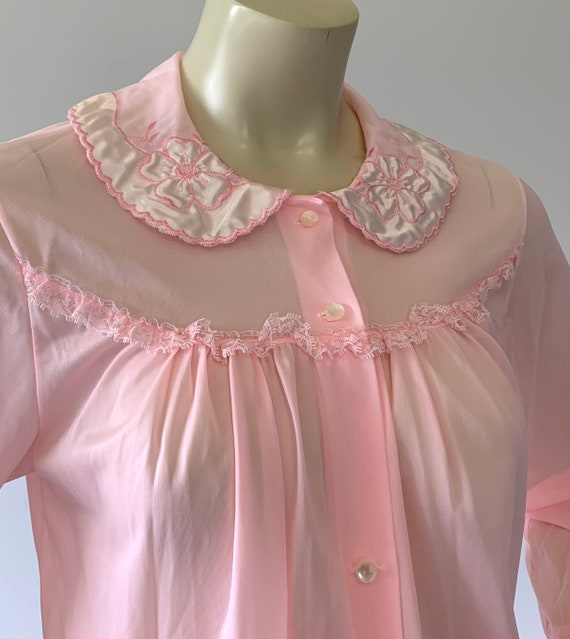 1960s Pink Bed Jacket.  Vintage Retro 60s Lingeri… - image 5