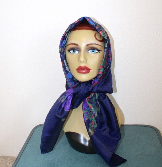 Silk Floral Hand Made Scarf . Made in Thailand . … - image 3