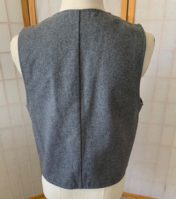 1970s Gray Wool Blend Vest . Vintage 70s 80s donn… - image 6