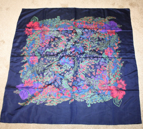 Silk Floral Hand Made Scarf . Made in Thailand . … - image 4