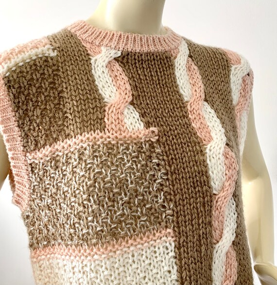 1980s Hand Knit Sweater Vest . Vintage 80s Acryli… - image 5
