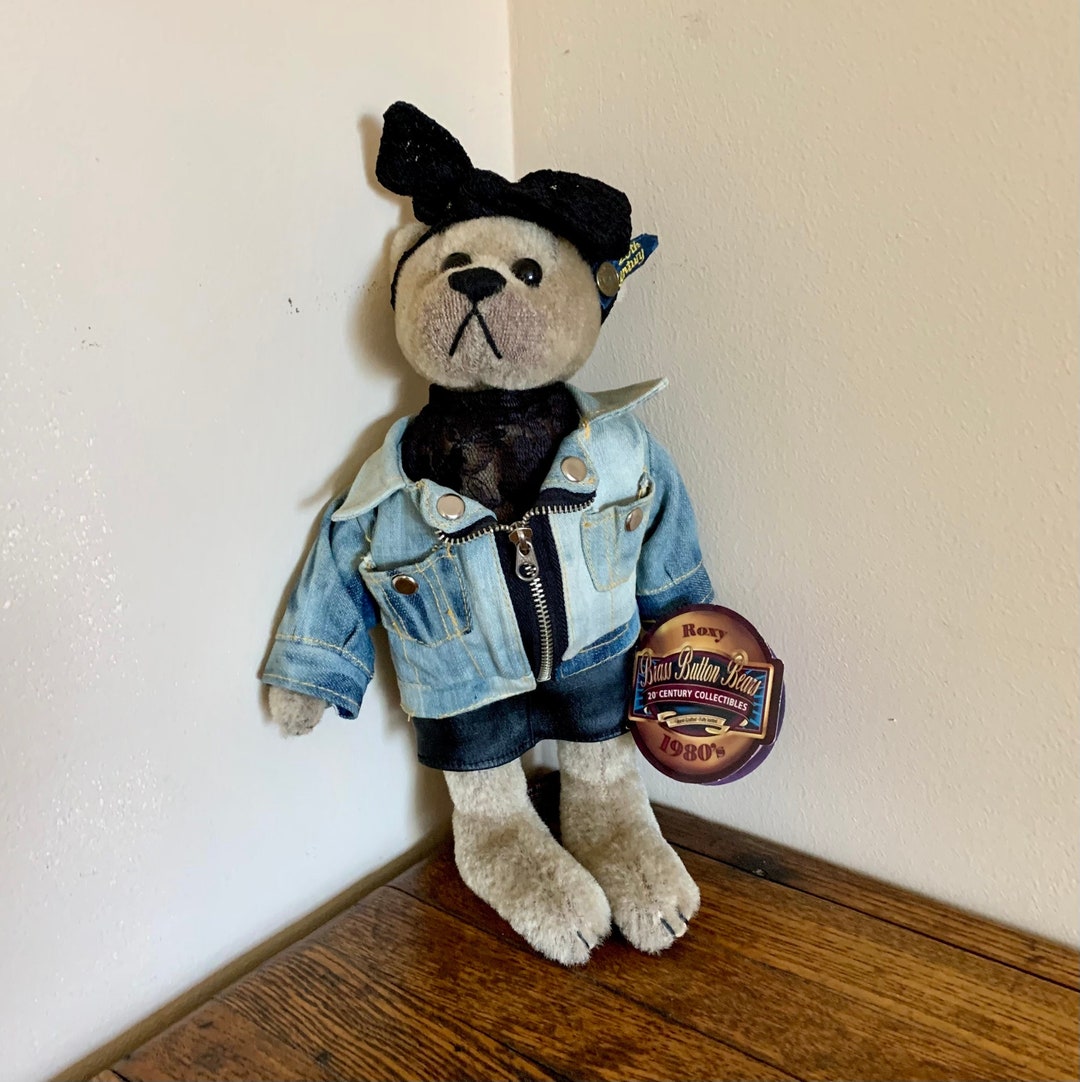 1980s Style Roxy Bear by Brass Button Bear Collection . Vintage 1999 Copyright 20th Century
