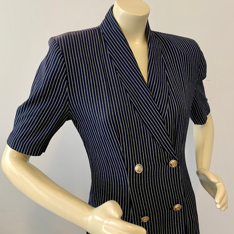 Vintage Navy Stripe Maxi Dress