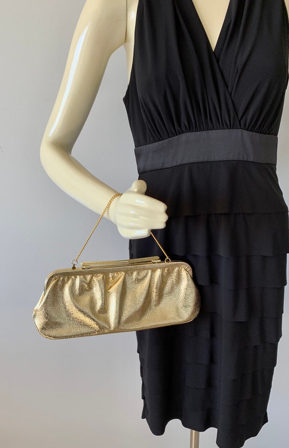 1960s Metallic Gold Party Purse . Vintage Retro 6… - image 4