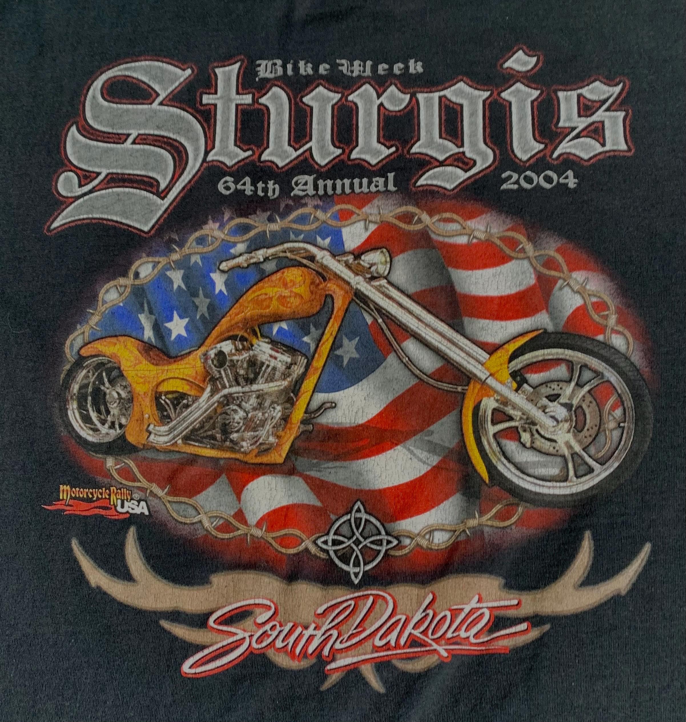 Vintage 2004 STURGIS 64th Annual MOTORCYCLE Rally Black 100 