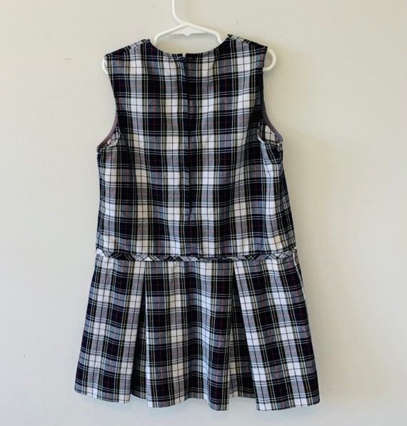 1990s Young Girls Plaid School Uniform Dress . Vintag… - Gem