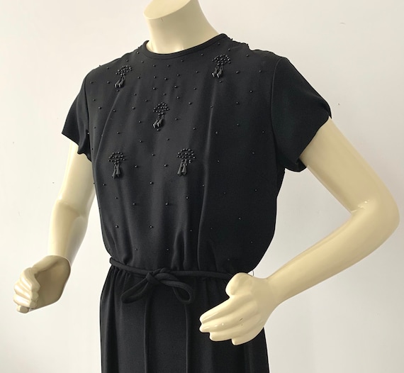 1950s Black Formal Beaded Dress . Vintage 50s R &… - image 3