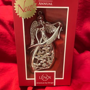 Christmas LENOX LE Annual Angel Christmas Ornament Silver Plate 2015 HTF Brand New In Box! Home Decor Gift For Her