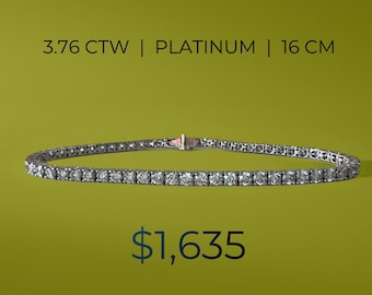 3.762 ctw Diamond Platinum Tennis Bracelet