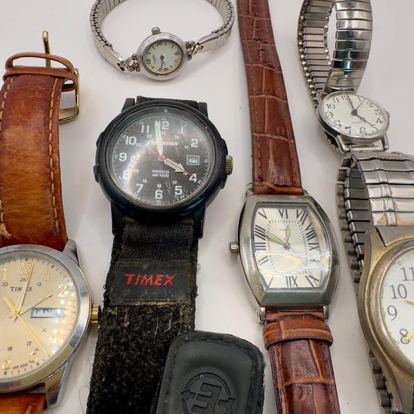 Job Lot of 6 Wristwatches – Timex Expedition, Lorus, Vintage – Untested/Repair