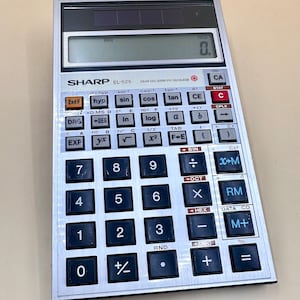 Vintage Sharp EL-525 Solar Scientific Calculator with Original Case