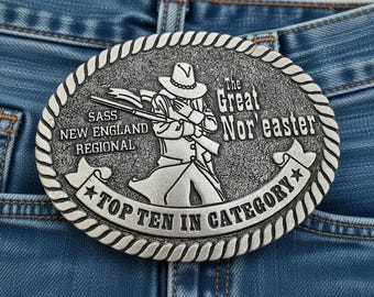 SASS Cowboy Action Shooting Trophy Belt Buckle, Nor'easter Top Ten Award