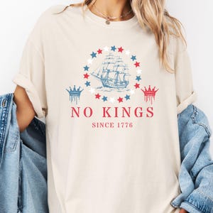 No Kings Since 1776 Shirt, Patriotic American Revolution Tee, Vintage 4th Of July Graphic Tee USA Independence Day Gift For Him Her