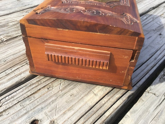 Cedar Chest Jewelry Box / Wood Jewelry Box / Vint… - image 2