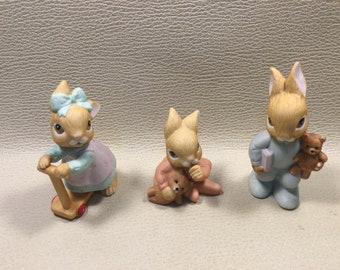 Vintage Homco 14062-99 Bunny Buddies Figurine 18-A Thailand 